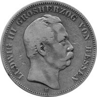 J.067 Hessen-Darmstadt 5 Mark 1875 -H- Großherzog...