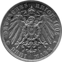 J.082 Lübeck 3 Mark 1908 - 1914 - Stadtwappen - Silber ss