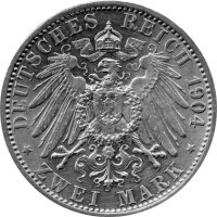 J.074 Hessen-Darmstadt 2 Mark 1904 - 400. Geburtstag Philipp des Großmütigen - Silber ss