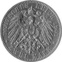J.142 Sachsen-Altenburg 2 Mark 1901 -A- Herzog Ernst I. - Silber ss