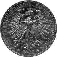 Frankfurt 2 Vereinstaler 1861, KM#365 - Silber ss-vz