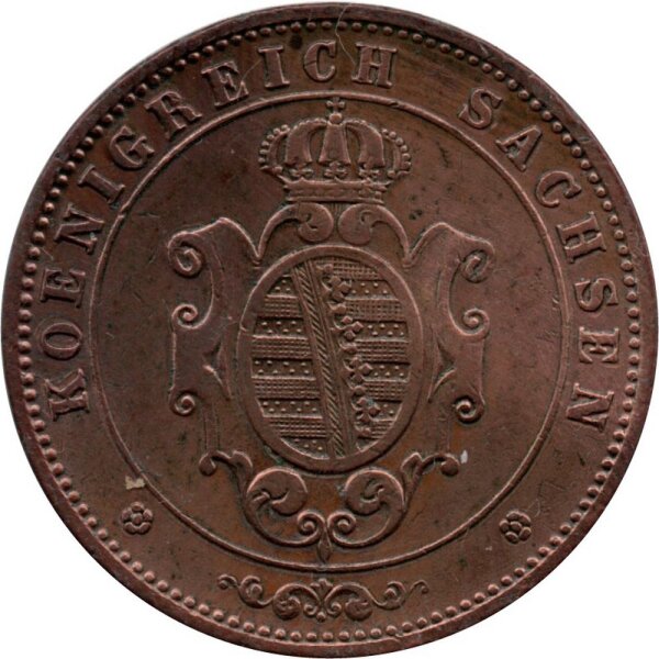 Sachsen 5 Pfennig 1862 - 1869 - König Johann 1854-1873, KM#1218