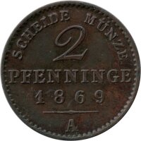 Brandenburg-Preußen 2 Pfennig 1861 - 1873 - König Wilhelm I. 1861-1888, KM#481