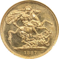 UK 2 Pfund Sovereign 1887 Gold Victoria - Krone