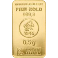 0,5 Gramm Goldbarren Heimerle & Meule LOSE | Neuware...