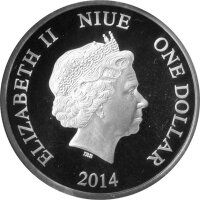 Niue 1 Dollar 2014 - Disney "Season`s Greetings" - 1/2 oz Silber PP