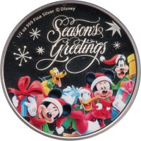 Niue 1 Dollar 2018 - Disney "Season`s Greetings" - 1/2 oz Silber PP
