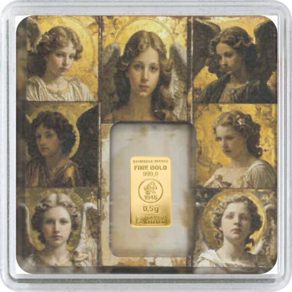 Geschenkbarren Premium - 0,5 Gramm Goldbarren - Weihnachten Engel