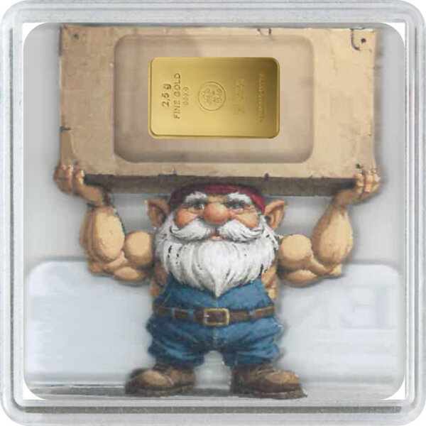 Geschenkbarren Premium - 2,5 Gramm Goldbarren - Weihnachten Wichtel