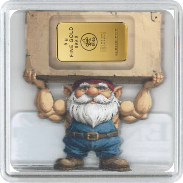 Geschenkbarren Premium - 5 Gramm Goldbarren - Weihnachten Wichtel