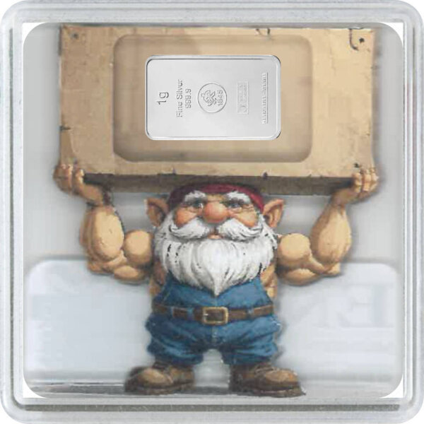 Geschenkbarren Premium - 1 Gramm Silberbarren - Weihnachten Wichtel
