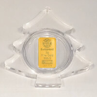 Geschenkbarren Premium - 2 Gramm Goldbarren - Weihnachten Acrylglas Christbaum
