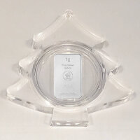 Geschenkbarren Premium - 1 Gramm Silberbarren - Weihnachten Acrylglas Christbaum