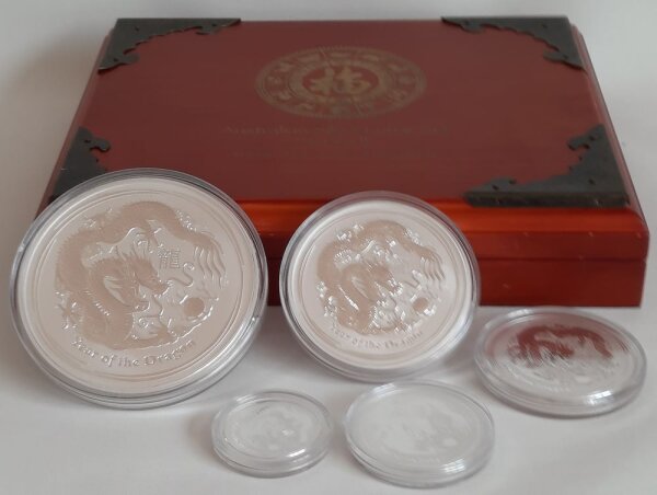 Australien Lunar II 2012 Jahr des Drachen Set 18,5 oz Silber