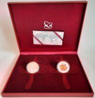 China Lunar II 2011 Jahr des Hasen Set 2 x 1 oz Silber PP