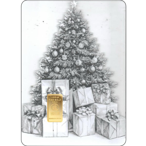 Geschenkbarren Premium XXL - 0,1555 Gramm Goldbarren 1/200 oz - Weihnachten Christbaum