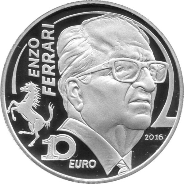 Italien 10 Euro 2016 - Modernes Zeitalter "Enzo Ferrari" - Silber PP