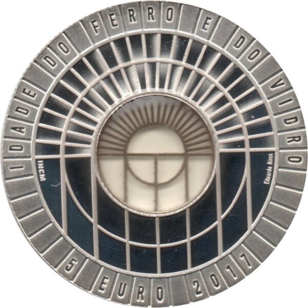 Portugal 5 Euro 2017 - Eisen- und Kristallzeitalter "Kristallpalast in Porto" - Silber PP