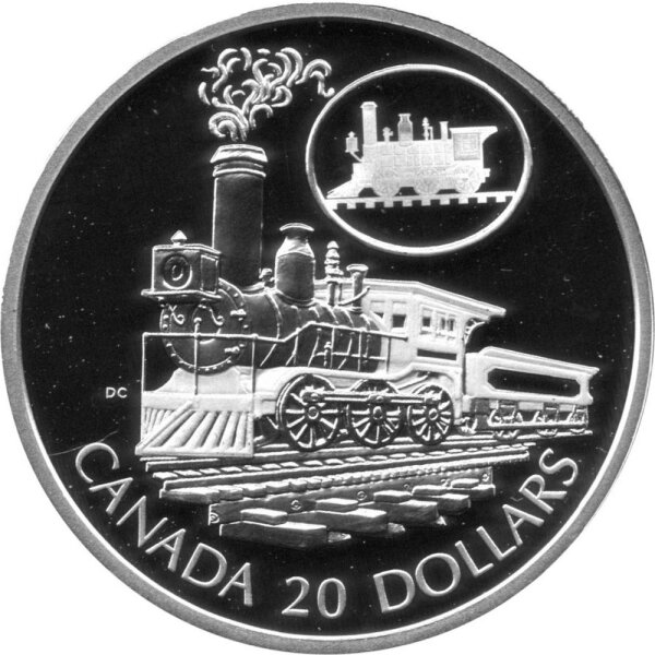Kanada 20 Dollars 2001 - Samson Dampflokomotive - 1 oz Silber PP
