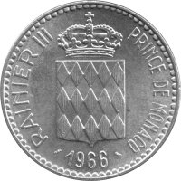 Monaco 10 Francs 1966 - 110. Jahrestag der Thronbesteigung von Prinz Charles III. - Silber