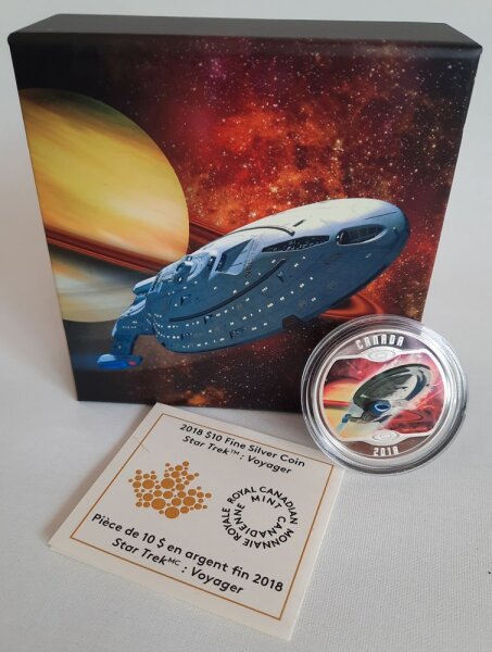 Kanada 10 Dollars 2018 - Star Trek "Voyager" - 1/2 oz Silber PP teilcoloriert