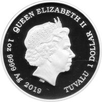 Tuvalu 1 Dollar 2019 - Star Trek "Captain Kirk" - 1 oz Silber PP teilcoloriert