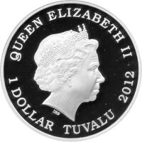 Tuvalu 1 Dollar 2012 - Dragons of Legend "St. Georg and the Dragon" - 1 oz Silber PP teilcoloriert