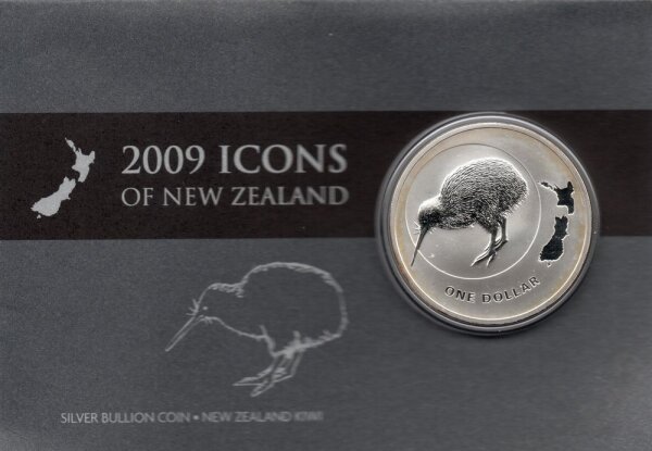 Neuseeland Kiwi 2009 1 oz Silber im Originalblister