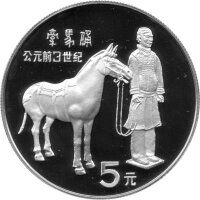 China Set 4 x 5 Yuan 1984 - Chin. Persönlichkeiten "Kaiser Qin Shi Huang - KM#98, 99, 100, 101" - Silber PP