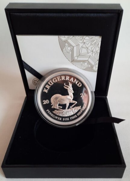 Südafrika Krügerrand 2024 2 oz Silber - Polierte Platte incl. Etui