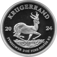 Südafrika Krügerrand 2024 2 oz Silber - Polierte Platte incl. Etui