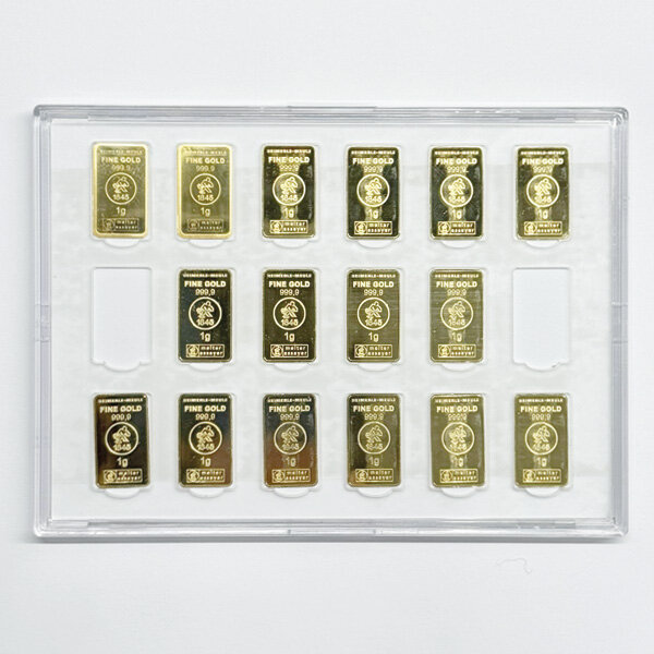 16 x 1 Gramm Goldbarren Heimerle & Meule | Neuware LBMA