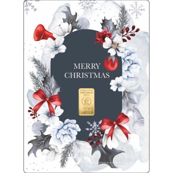 Geschenkbarren - 0,5 Gramm Goldbarren - Weihnachten Merry Christmas