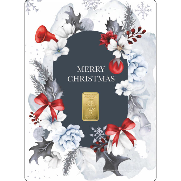 Geschenkbarren - 1 Gramm Goldbarren - Weihnachten Merry Christmas