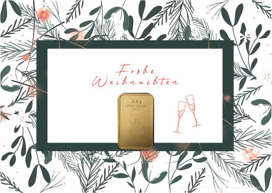 Geschenkbarren - 2,5 Gramm Goldbarren - Weihnachten "Frohe Weihnachten"