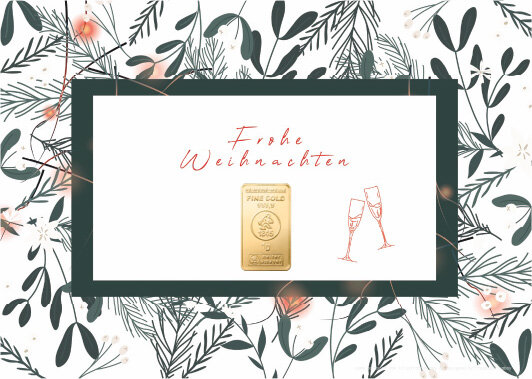 Geschenkbarren - 1 Gramm Goldbarren - Weihnachten "Frohe Weihnachten"