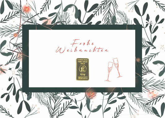 Geschenkbarren - 0,5 Gramm Goldbarren - Weihnachten "Frohe Weihnachten"