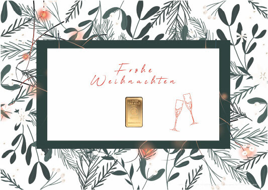 Geschenkbarren - 0,1555 Gramm Goldbarren 1/200 oz - Weihnachten "Frohe Weihnachten"