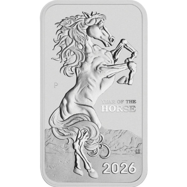 31,1 Gramm Silberbarren Perth Mint 3. Ausgabe Lunar Pferd