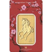 31,1 Gramm Goldbarren Perth Mint 3. Ausgabe Lunar Pferd |...