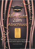 Geschenkbarren - 2 Gramm Goldbarren - Abschluss Studentenhut
