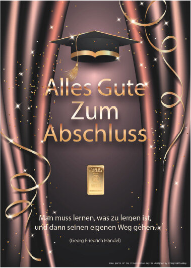 Geschenkbarren - 0,1555 Gramm Goldbarren 1/200 oz - Abschluss Studentenhut