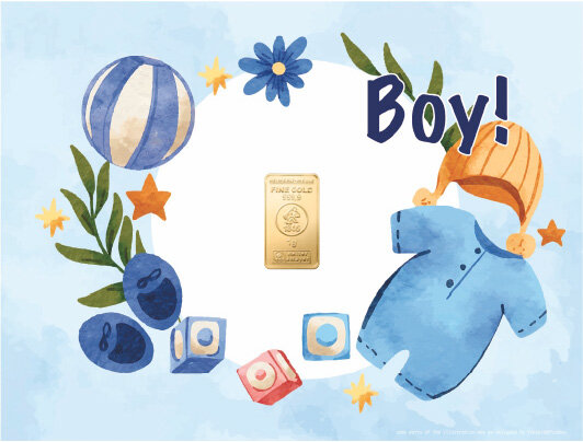 Geschenkbarren - 1 Gramm Goldbarren - Boy