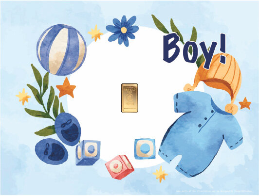 Geschenkbarren - 0,1555 Gramm Goldbarren 1/200 oz - Boy