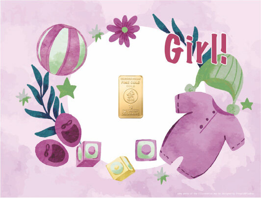 Geschenkbarren - 1 Gramm Goldbarren - Girl