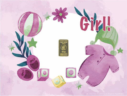 Geschenkbarren - 0,5 Gramm Goldbarren - Girl