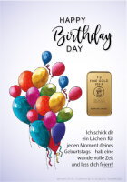 Geschenkbarren - 5 Gramm Goldbarren - Luftballons Blau