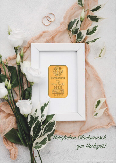 Geschenkbarren - 2 Gramm Goldbarren - Hochzeit Foto