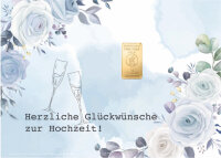 Geschenkbarren - 1 Gramm Goldbarren - Hochzeit Blumen
