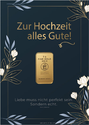 Geschenkbarren - 5 Gramm Goldbarren - Hochzeit Elite